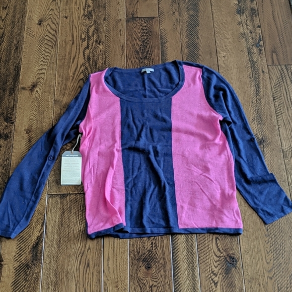 NWT Horny Toad blue and pink sweater size L - Picture 1 of 4